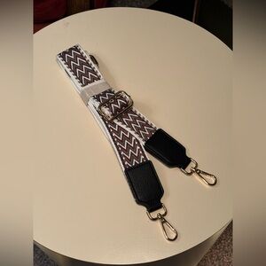 Stylish Black and Brown Zigzag Bag Strap